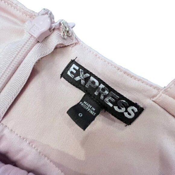 Express Y2K Dress Sz 0 Pink Eyelet Corset Sleeveless Satin Barbie Cottage Fairy - Picture 7 of 13